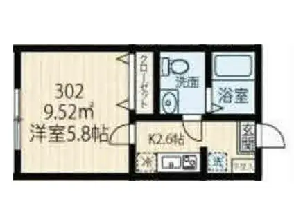西谷アパート(1K/3階)の間取り写真