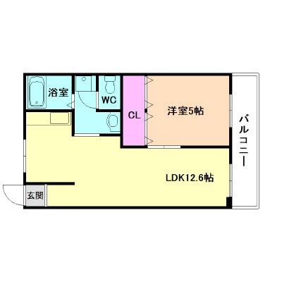 谷田十三マンション(1LDK/3階)の間取り写真