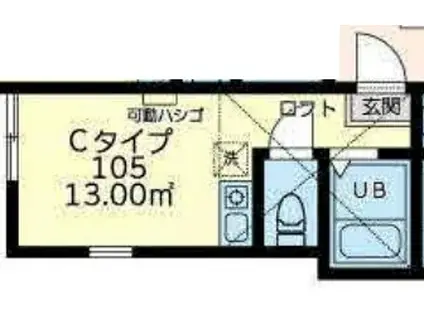 ヌーベルパルク(ワンルーム/1階)の間取り写真