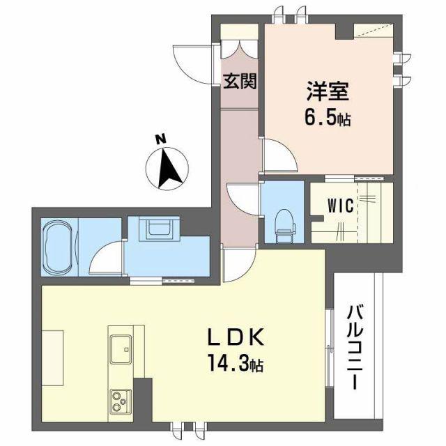 クレアール土樋(1LDK/3階)の間取り写真