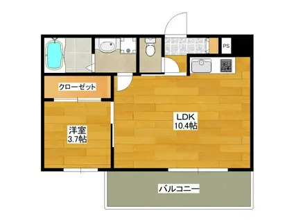 GRAN EPI(1LDK/1階)の間取り写真