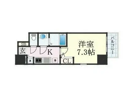 エスリード上前津セレーノ(1K/7階)の間取り写真