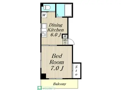 中野中央コーポ(1DK/2階)の間取り写真