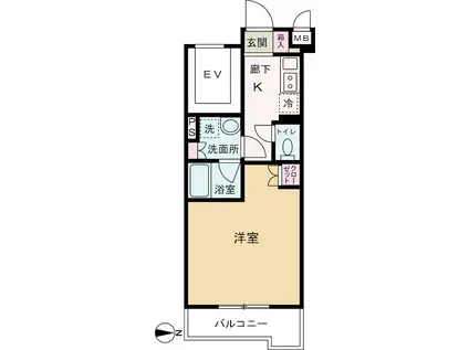 ルーブル武蔵中原伍番館(1K/3階)の間取り写真