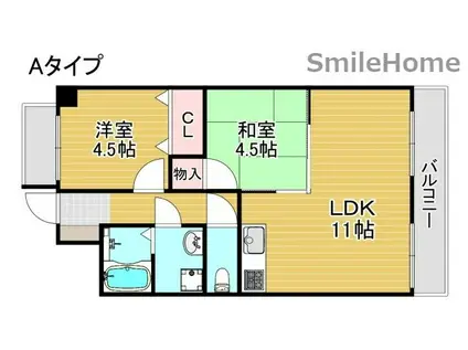 レオ住之江公園(2LDK/4階)の間取り写真