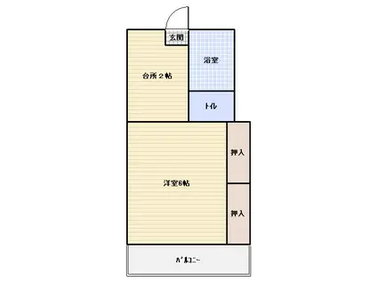 コーポ真部2号棟(1K/2階)の間取り写真