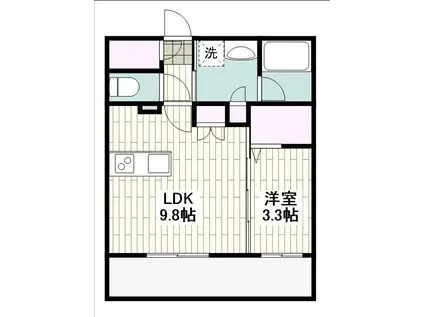 グランフォーレ小倉シティタワー(1LDK/9階)の間取り写真