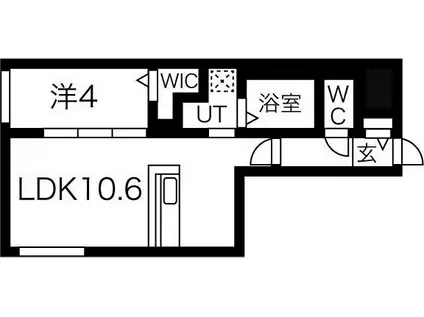 ラグナベルデ北9条(1LDK/1階)の間取り写真