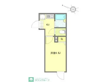 WELLBEING青砥I(1K/2階)の間取り写真