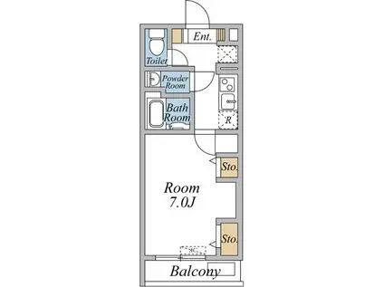 リブリ・FINEIII(1K/3階)の間取り写真