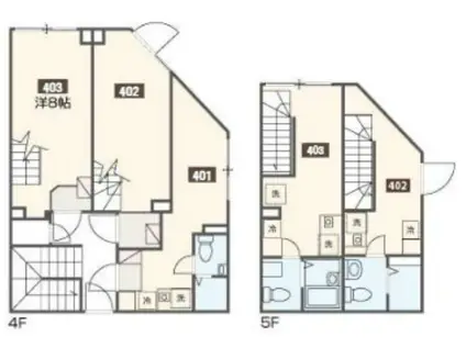 MELDIA RESIDENCE王子(1K/4階)の間取り写真