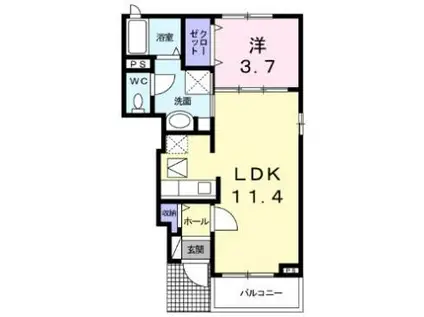 アルシオーネ(1LDK/1階)の間取り写真