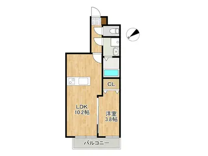 LINEAGE COURT野洲駅西(1LDK/4階)の間取り写真