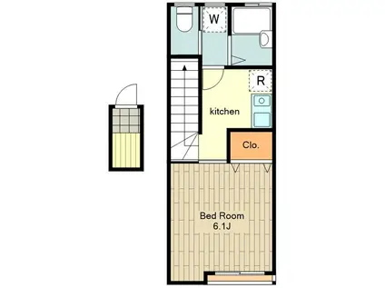 BREEZE(1K/2階)の間取り写真