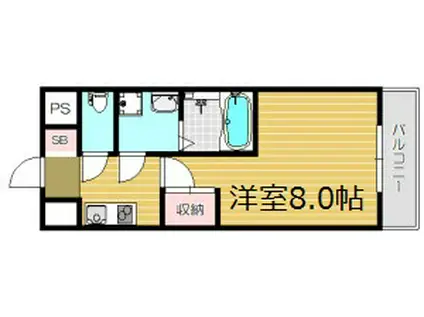 アルグラッド鷺洲(1K/7階)の間取り写真