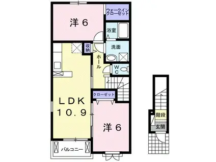 エトワール辻堂(2LDK/2階)の間取り写真