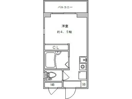 リエス武蔵小山(ワンルーム/3階)の間取り写真