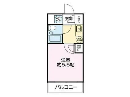 オークハウス北千束(1K/4階)の間取り写真