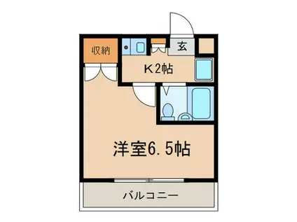 ユースハイツひらく(1K/1階)の間取り写真