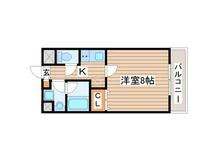 チュアリヒルズI(1K/4階)の間取り写真