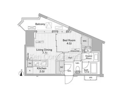 グランシエル南青山(1LDK/9階)の間取り写真