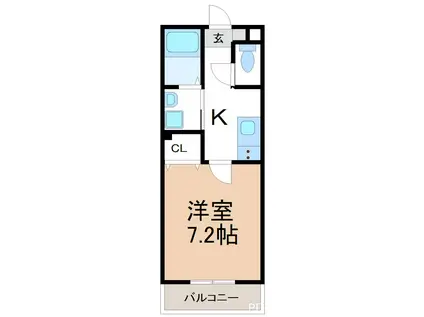 TIERRA安城 ウエスト(1K/3階)の間取り写真