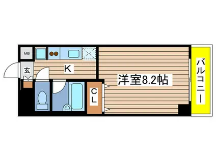 ウィンベル(1K/4階)の間取り写真