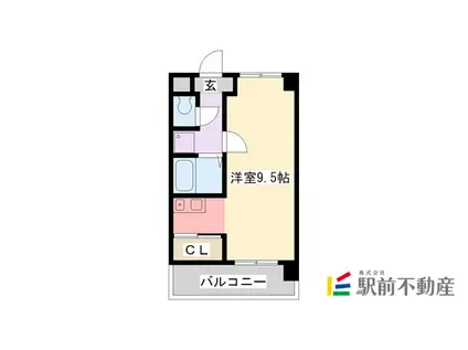 ジョイフルスワノIII(1K/3階)の間取り写真