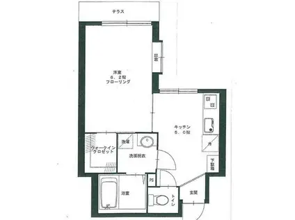 アイレックス上池台(1DK/1階)の間取り写真