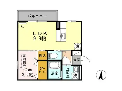 エテルナ リアン(1LDK/2階)の間取り写真