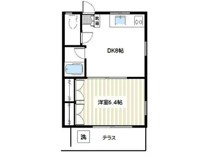 カーサ南荻窪(1DK/1階)の間取り写真