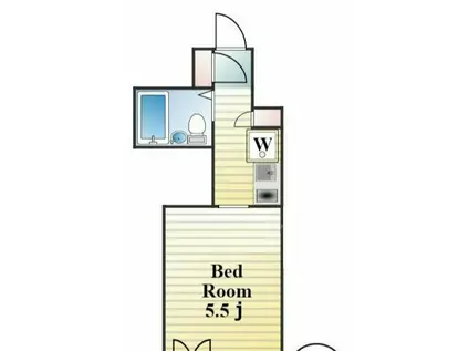 竹山ビル弐番館(1K/6階)の間取り写真