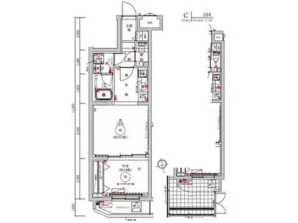 LUMEED梅島(1LDK/1階)の間取り写真
