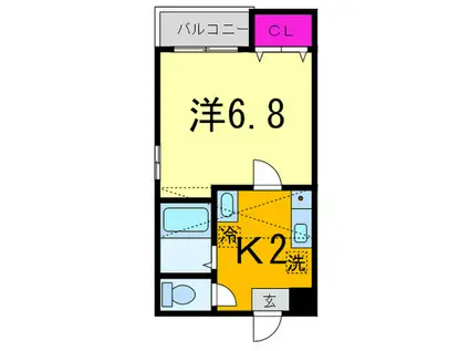 ガーネット御所西(1K/3階)の間取り写真