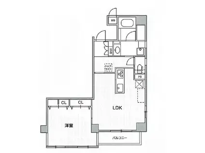 ミリアレジデンス上池袋(1LDK/11階)の間取り写真