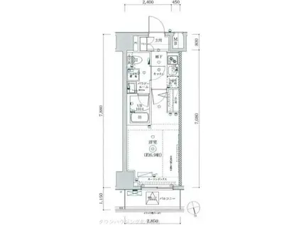 スプレスター綾瀬(1K/8階)の間取り写真