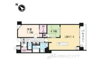 レジェ南草津(2LDK/13階)の間取り写真