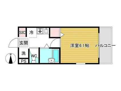 ソレイユ坂上(1K/2階)の間取り写真