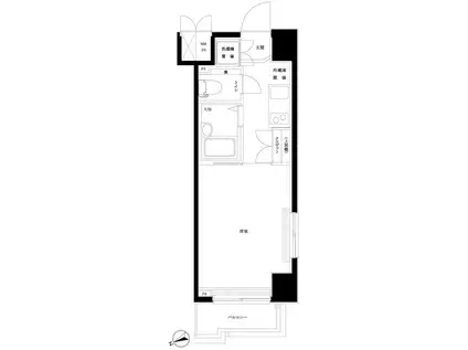 ルーブル早稲田(1K/4階)の間取り写真