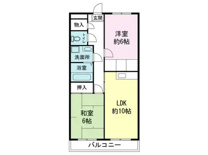 シズコーポ(2LDK/3階)の間取り写真
