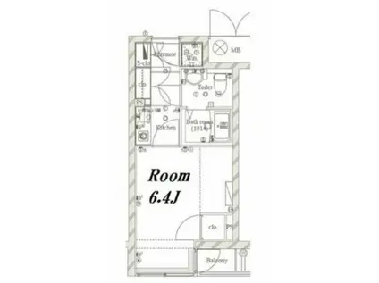 メイクスデザイン白金台(1K/3階)の間取り写真