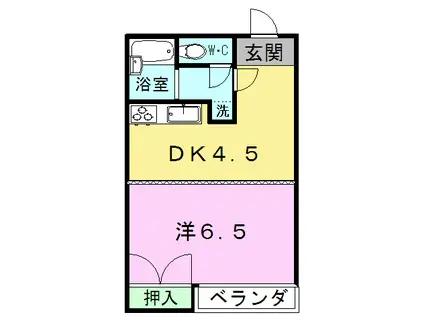 フラワーハイツ(1DK/2階)の間取り写真