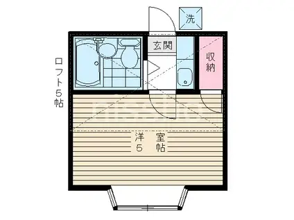 アミューズ若宮(1K/1階)の間取り写真