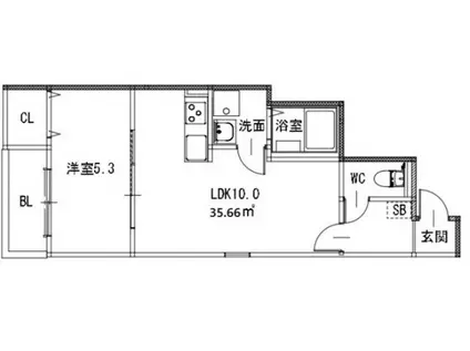 PROSPERITA I(1LDK/1階)の間取り写真