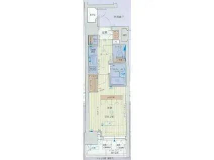 エステムプラザ横濱みなとみらいウエスト(1K/8階)の間取り写真