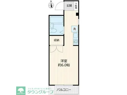 サンクレストハウスMOMOSE(ワンルーム/3階)の間取り写真