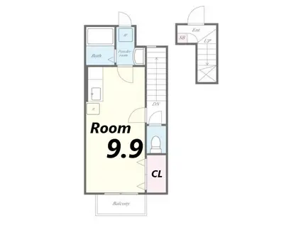メモアール(ワンルーム/2階)の間取り写真