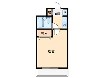 ラポール南浦和(1K/3階)の間取り写真