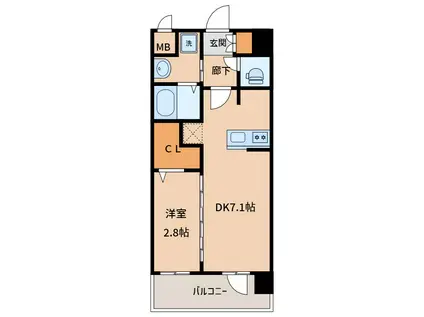 エステムコート新大阪XVIパルス(1DK/5階)の間取り写真