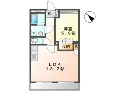 クレマチス(1LDK/2階)の間取り写真